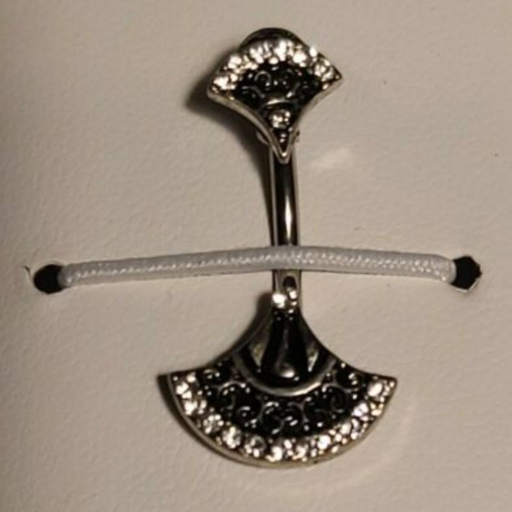 Double Jeweled Tribal Fan 316L Surgical Steel Belly Button Navel Ring